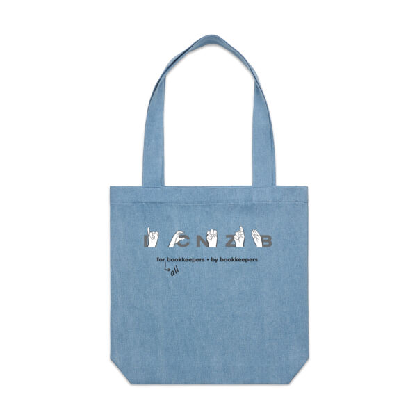 US Sign language - Denim Carrie Tote Thumbnail