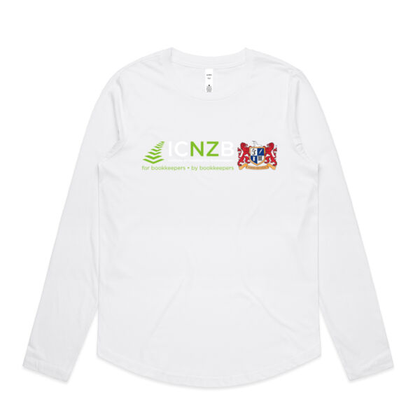Womens Curve Longsleeve Tee (green/white logo) Thumbnail